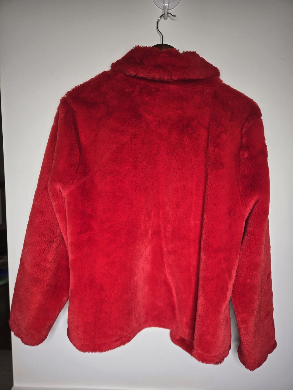 New! Melissa Paige Red Faux-Fur Teddy Coat Outerwear Plush Winter Jacket XL - Picture 4 of 9